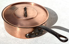 Vintage 9 3inch Copper Saute Pan W Lid Tin Lining Made In France 1 5mm 4 4lbs