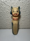 Vtg Star Mfg  1960s Squeaky Smiling Eyed Cat Bottle Rubber Vinyl Toy Rare Works