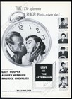 1957 Audrey Hepburn Photo Love In The Afternoon Movie Release Vintage Print Ad