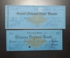 1879-81 Us Winona Minnesota Lot Of 5 Old 2nd National Bank Checks Revenue Stamps
