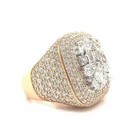Multi Shape Diamond Simulated 14k Two-tone Gold Finish Wedding Engagement Ring