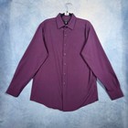 Alfani Slim Fit Mens Long Sleeve Button Down Dress Shirt Purple 16-16 5 34-35