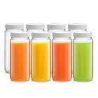 16 Oz Reusable Glass Bottles Set Of 8 With Caps   Labels - Juicing  Cold Brew  S