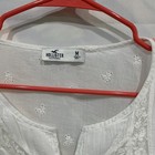 Hollister Women   s White Embroidered Lace V-neck Long Sleeve Blouse  Size M