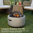 Barton Mgo Concrete 18  Round Charcoal Wood Burning Firepit  Grate  Bbq Grill