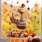 1 Sheet Thanksgiving Window Clings Decor Autumn Maple Leaf Cartoon Turkey 409