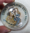 Vintage Antique Advertising Glass Paperweight Cook   s Imperial Extra Dry Wine