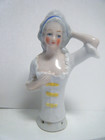Vintage Germany Porcelain Victorian Lady Half Doll Pin Cushion