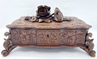 Large Antique German Black Forest Box Early 1900 s Woodwork Sculpture