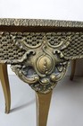 Antique French Louis Xv Style Gilt Painted Oval Coffee Table Faux Marble Top