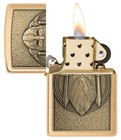 Zippo 46856  Odin-norse God Emblem Design  Brushed Brass Lighter  New