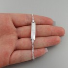 6  Baby Or Toddler Figaro Link Id Bracelet - 925 Sterling Silver Engravable Bar