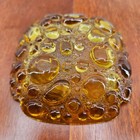 Libbey Amber Glass Ashtray Retro Bubble Pebble Design Home Decor Accent Piece Vt