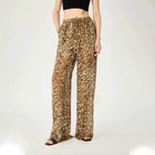 The Row Womens Leopard Print Silk Skirt Elegant Slit Skirt Loose Straight Pants