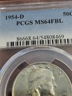 1954 D Franklin Silver Half Dollar  Pcgs Ms 64 Fbl  Denver     Inv04    G79ej