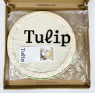 Tulip Shades - Cotton Ceiling Lightshade - Drum Leaf  green off White  - New 