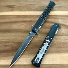 9    Tactical Black Edc Knife Spring Assisted Open Blade Folding Pocket Knife