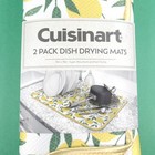 2 Pc Cuisinart Lemon Pattern Dish Drying Mats Yellow Green Reversable 16x18 New