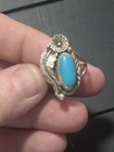 Vintage Native American Navajo Sterling Silver And Turquoise Ring - Size 7
