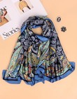 Silk Feeling Long Scarf Fashion Floral Large Scarf Satin Shawl Wraps For Women W