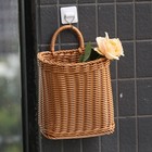 Hanging Woven Flower Storage Basket Home Decor Wall-mounted Wicker Organizer New