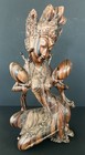 Vintage 12 5    Wood Carved Balinese Bali Dewi Sri Goddess Woman Sculpture Signed