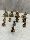 Lot Of 10 Miniature Teddy Bear Figurines Vintage Resin Nursery Bears