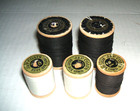 Vintage J p Coats Best Six Cord Cotton Thread Lot Black White On Wooden Spools