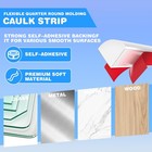 Flexible Quarter Round Molding  Peel And Stick Rubber Floor Trim White 39inch