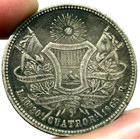 1865-r Guatemala Silver 4 Reales Rafael Carrera Coin Scarce Type