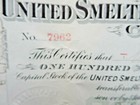 United Smelters  Railway And Copper Co - Stock Certificate - Signed May 7  1909