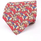 Vtg Jos A Bank Red Greyhound Dog Pattern Silk Tie Usa 3 5  X 57 
