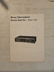 Vintage Morse Electrophonic 8 Track Radio Service Data Model T-800