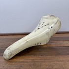 Viscount Aero Seat White Cracks Old School Bmx Freestyle H2101p Og 1980s Saddle