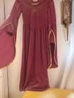 Super Pretty Renaissance Victorian Medieval Dress With Gold Embroidery