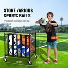 Uimoso Rolling Sports Ball Storage Cart Garages Sports Equipment Organizer Steel