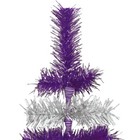 Metallic Purple And Silver Layered Tinsel Christmas Tree Stand Included