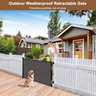 Weatherproof Outdoor Retractable Baby Gates For Decks With 35  X 72   Black 