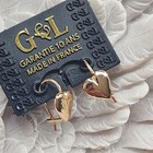 G l Heart Shape Gold Plated Earrings 10 Years Warranty  Made In France 