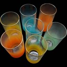Vintage Libbey Blendo Frosted Tumblers With Gold Rims Set Of 7