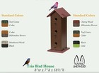 3 Condo Birdhouse Amish Handmade Recycled Poly Bird House Weatherproof Usa Made