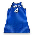 Vtg Nba Orlando Magic  4 Rony Seikaly Game Worn Pro Cut Jersey Signed Sz 48  4l