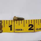 Vintage Nos  Solid Brass Wood Screws With Slotted Round Head 1 2  X  6 - 12pk