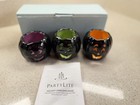 Nib Partylite  Set Of 3 Pumpkinhead Tealight Candle Halloween P8973 Ship Asap