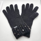 Victoria s Secret Black Bling Gem Sparkle Knit Soft Gloves Mittens Winter Glam