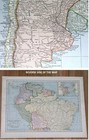 1928 Original Vintage Map Of Argentina Chile Brazil Rio De Janeiro South America