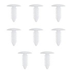 License Plate Holes Cover Clips 8mm Car Bumper Plug Push Clip   8pcs White
