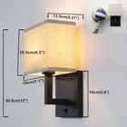Set Of 2 Linen Boho Fabric Wall Sconce With On Off Switch  Vanity Hardwired I   