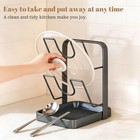 304 Stainless Steel Kitchen Pot Lid Storage Rack Pot Lid Holder While Cooking Us