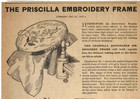 Priscilla Embroidery Frame Advertisement 1889 Victorian Woman Antique Print Ad